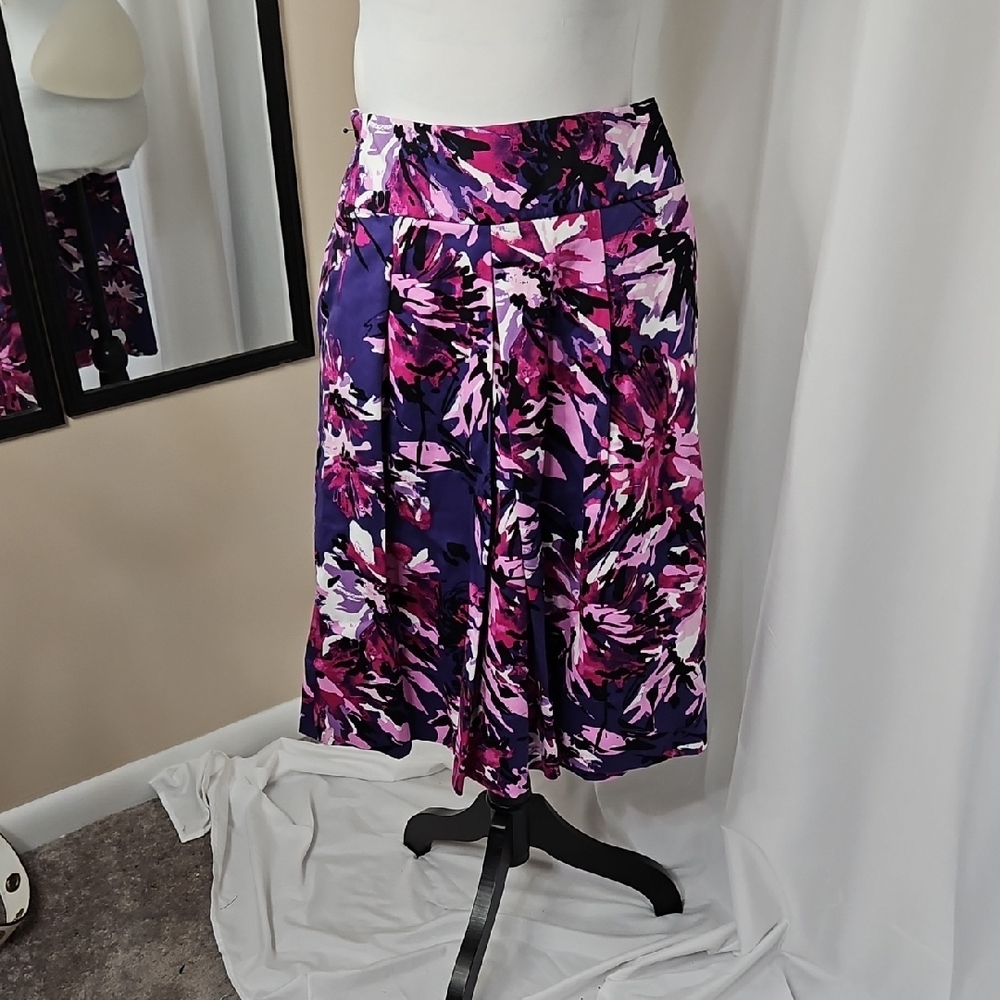 East 5th A-Line Skirt in Purple and Pink Floral